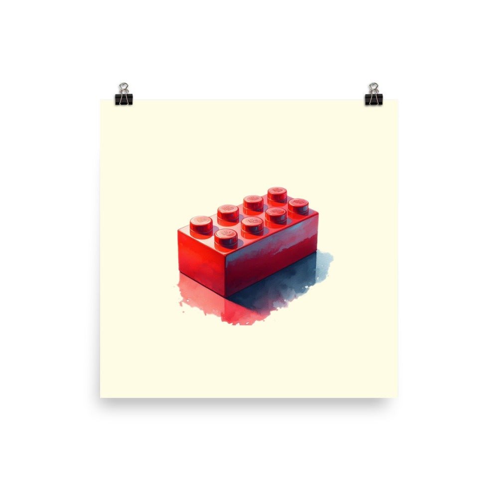 Watercolour Brick Lego Poster