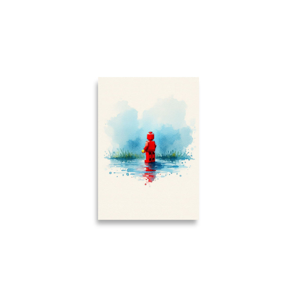 Watercolour Minifig Lego Poster, A2